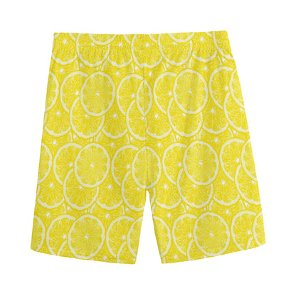 Lemon Slices Pattern Print Men's Sports Shorts