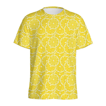 Lemon Slices Pattern Print Men's Sports T-Shirt