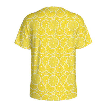 Lemon Slices Pattern Print Men's Sports T-Shirt