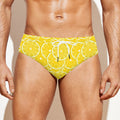 Lemon Slices Pattern Print Men's Swim Briefs