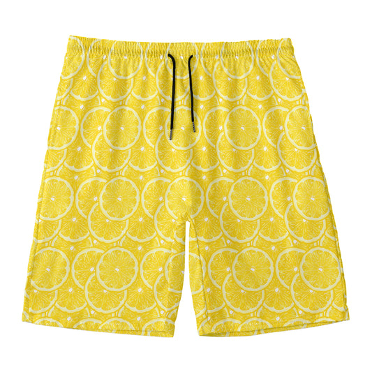 Lemon Slices Pattern Print Men's Swim Trunks