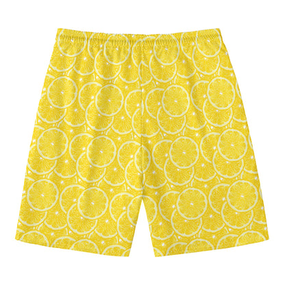 Lemon Slices Pattern Print Men's Swim Trunks