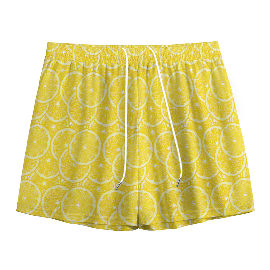 Lemon Slices Pattern Print Mesh Shorts
