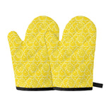 Lemon Slices Pattern Print Oven Mitts