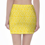 Lemon Slices Pattern Print Pencil Mini Skirt