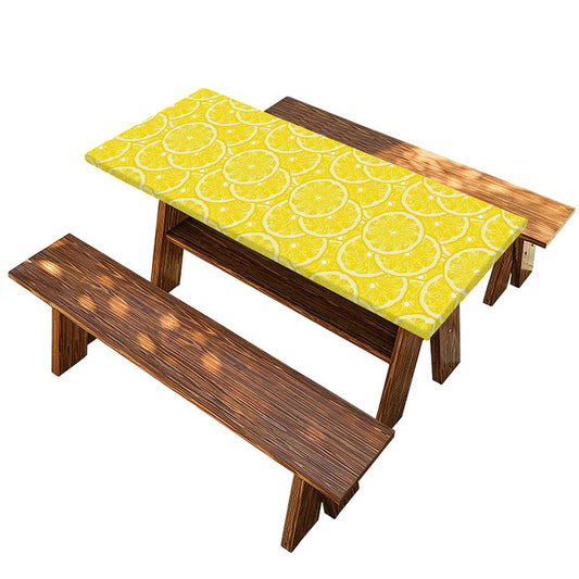 Lemon Slices Pattern Print Picnic Table Cover
