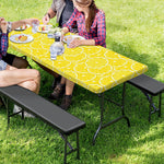 Lemon Slices Pattern Print Picnic Table Cover