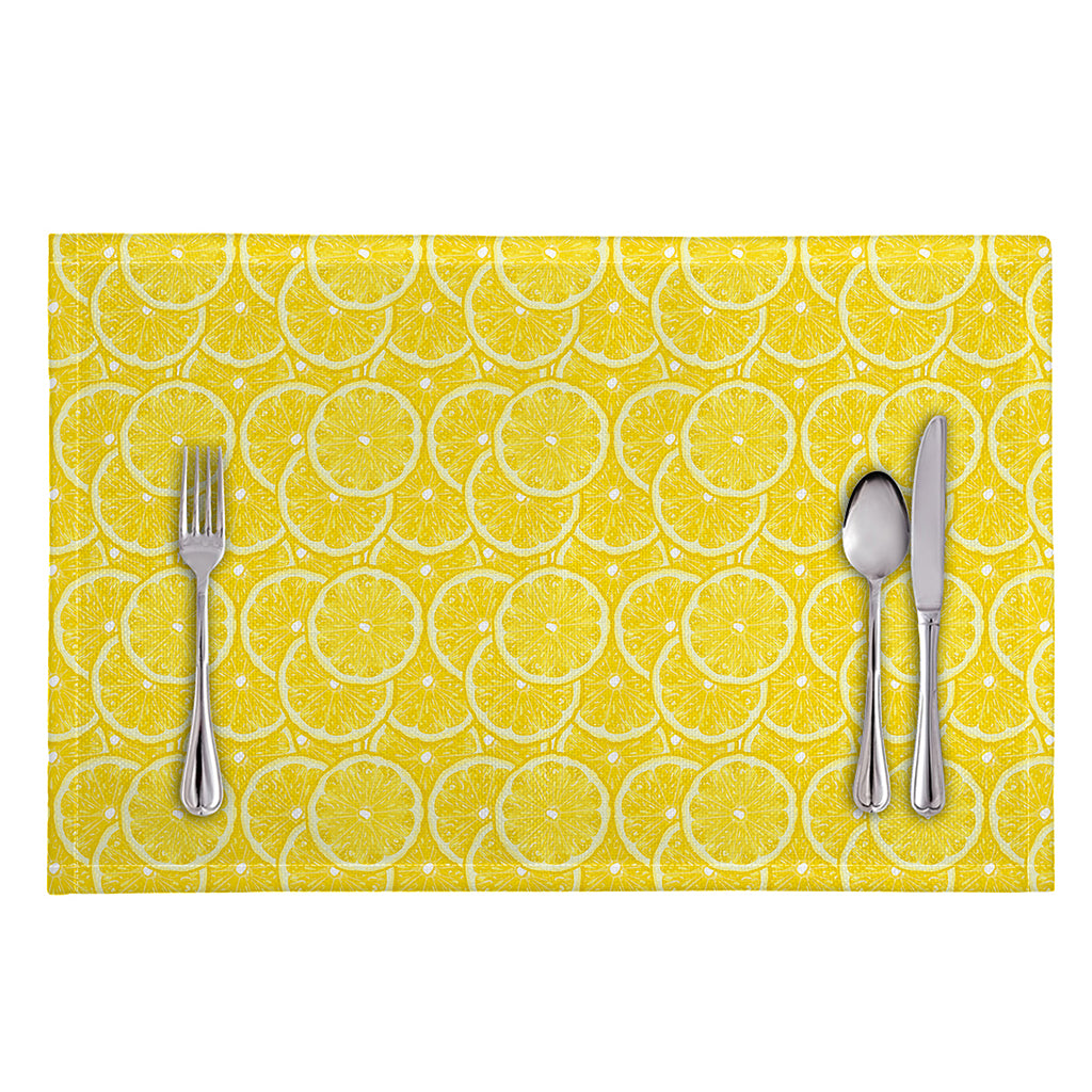 Lemon Slices Pattern Print Placemat