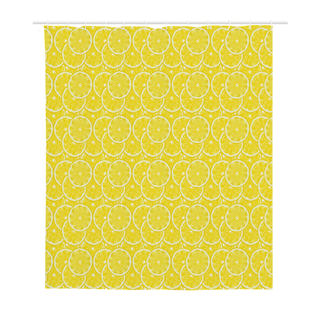 Lemon Slices Pattern Print Polyester Shower Curtain