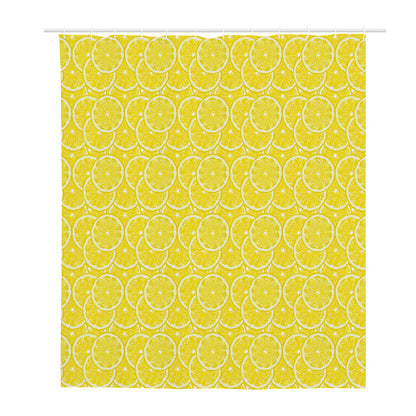 Lemon Slices Pattern Print Polyester Shower Curtain