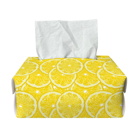 Lemon Slices Pattern Print Rectangle Tissue Box Cover