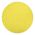 Lemon Slices Pattern Print Round Blanket