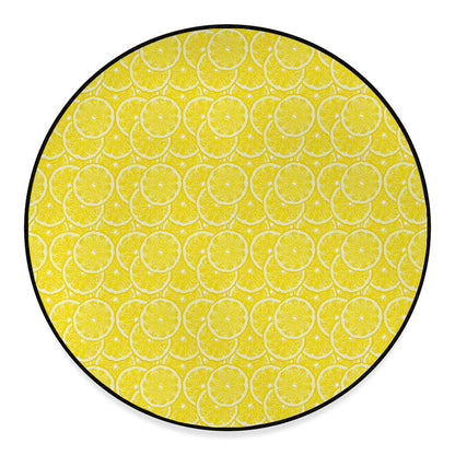 Lemon Slices Pattern Print Round Floor Mat