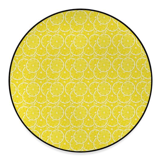 Lemon Slices Pattern Print Round Floor Mat