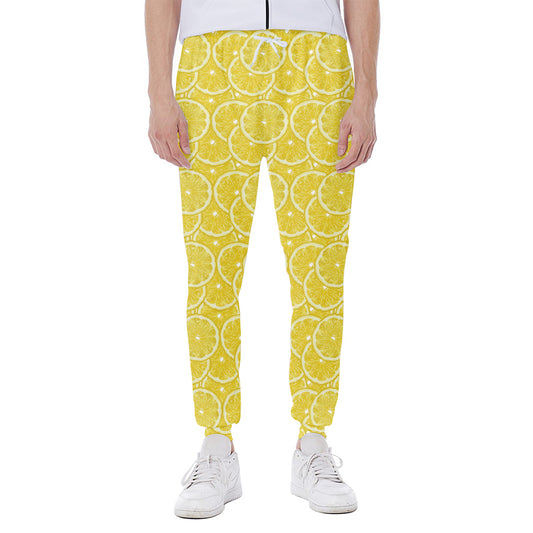 Lemon Slices Pattern Print Scuba Joggers