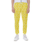 Lemon Slices Pattern Print Scuba Joggers
