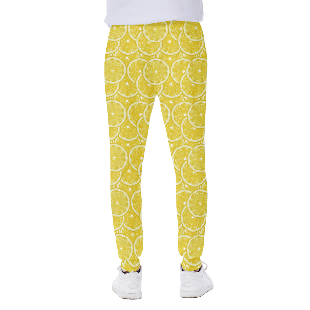 Lemon Slices Pattern Print Scuba Joggers