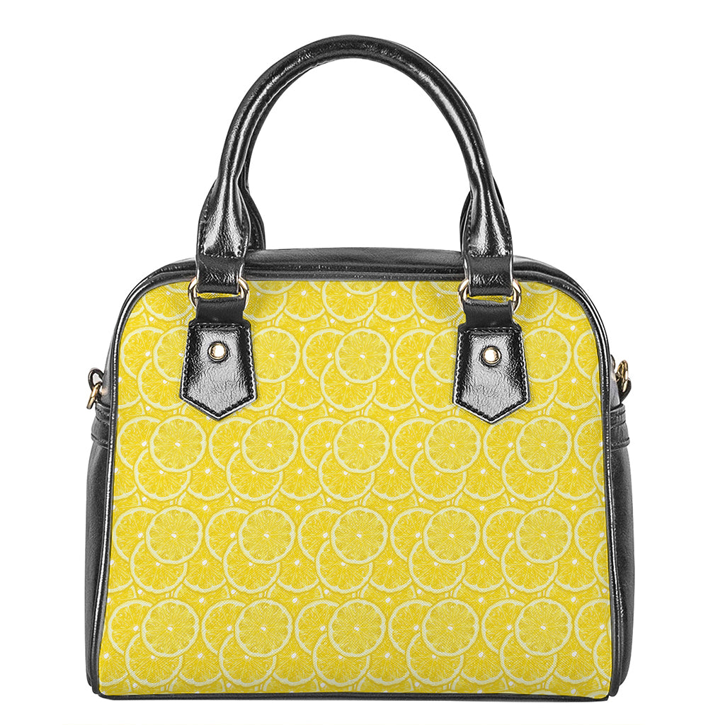 Lemon Slices Pattern Print Shoulder Handbag