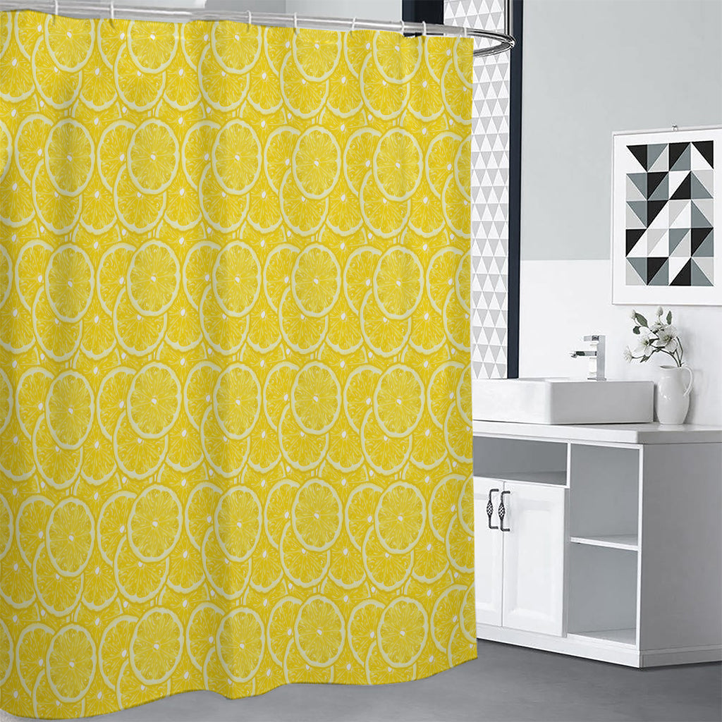Lemon Slices Pattern Print Shower Curtain