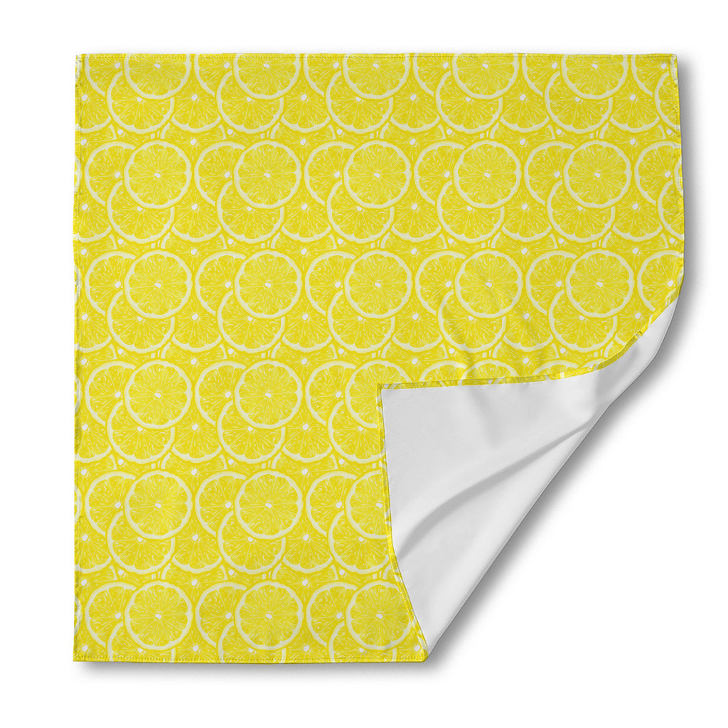 Lemon Slices Pattern Print Silk Bandana