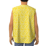 Lemon Slices Pattern Print Sleeveless Baseball Jersey