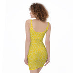 Lemon Slices Pattern Print Sleeveless Bodycon Dress