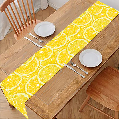 Lemon Slices Pattern Print Table Runner