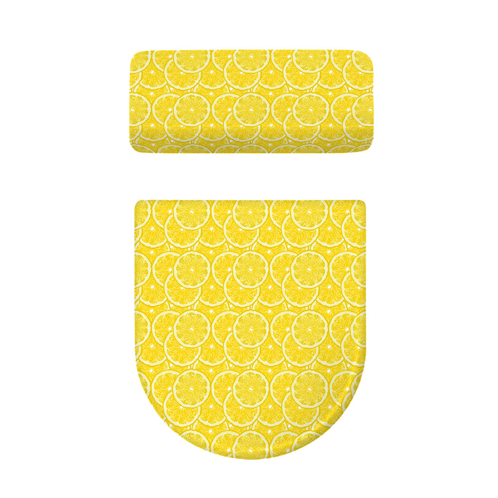 Lemon Slices Pattern Print Toilet Lid And Tank Cover Set