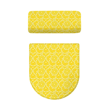 Lemon Slices Pattern Print Toilet Lid And Tank Cover Set