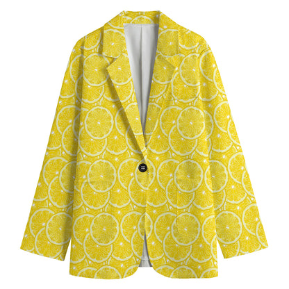 Lemon Slices Pattern Print Women's Blazer