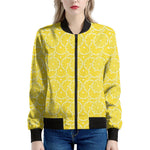 Lemon Slices Pattern Print Women's Bomber Jacket