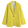 Lemon Slices Pattern Print Women's Cotton Blazer