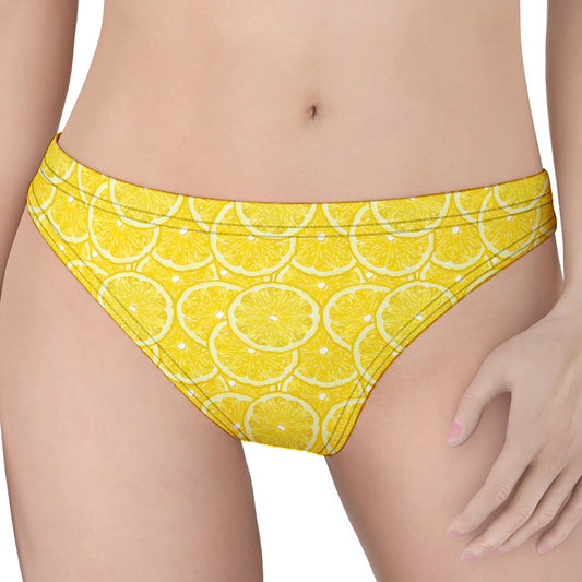 Lemon Slices Pattern Print Women's Thong
