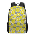 Lemon Striped Pattern Print 17 Inch Backpack