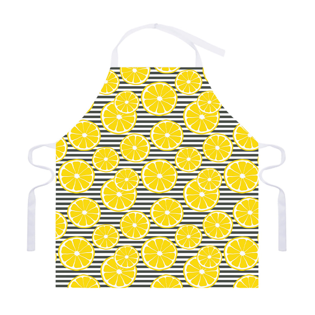 Lemon Striped Pattern Print Adjustable Apron