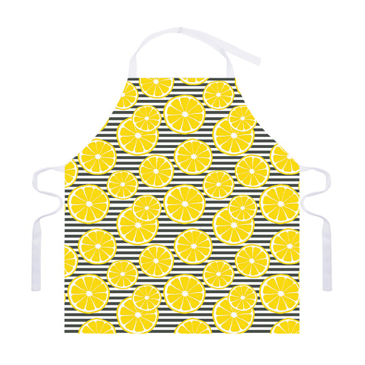 Lemon Striped Pattern Print Adjustable Apron