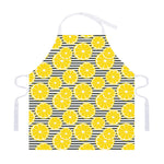 Lemon Striped Pattern Print Adjustable Apron