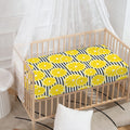 Lemon Striped Pattern Print Baby Crib Sheet