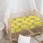Lemon Striped Pattern Print Baby Crib Sheet