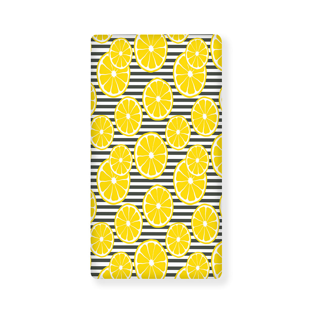 Lemon Striped Pattern Print Baby Crib Sheet
