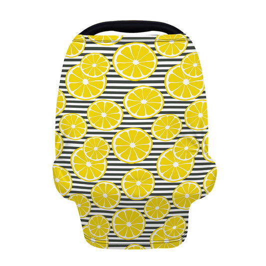 Lemon Striped Pattern Print Baby Seat Cover