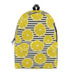 Lemon Striped Pattern Print Backpack