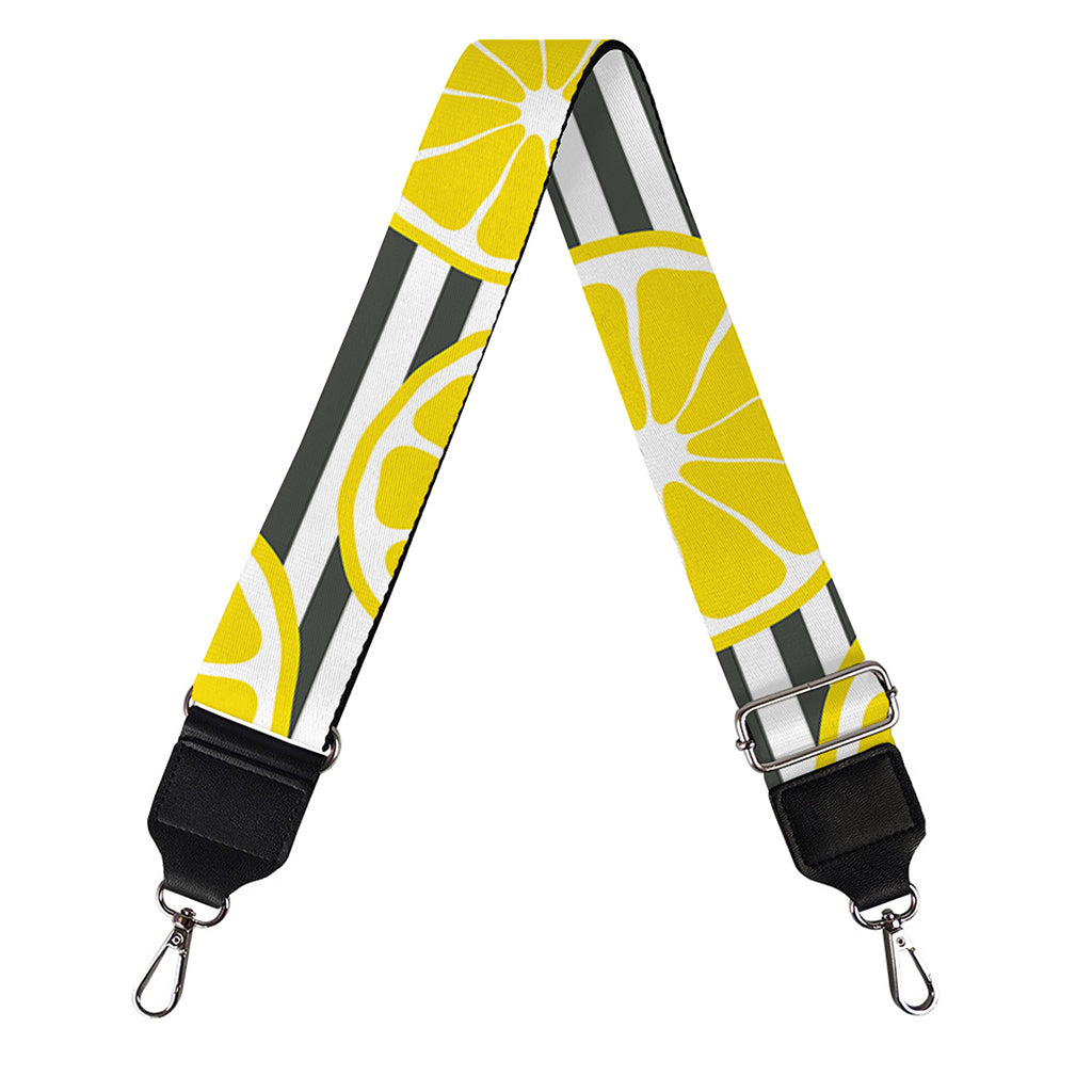 Lemon Striped Pattern Print Bag Strap
