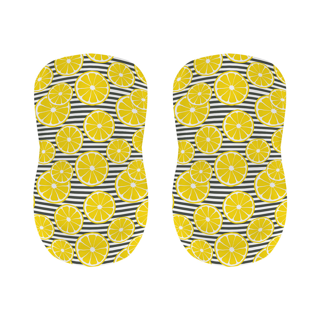 Lemon Striped Pattern Print Bar Stool Covers