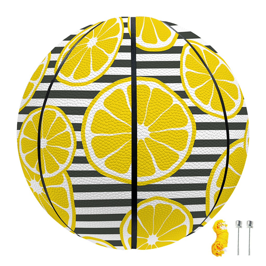 Lemon Striped Pattern Print Basketball
