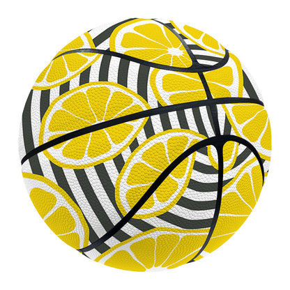 Lemon Striped Pattern Print Basketball