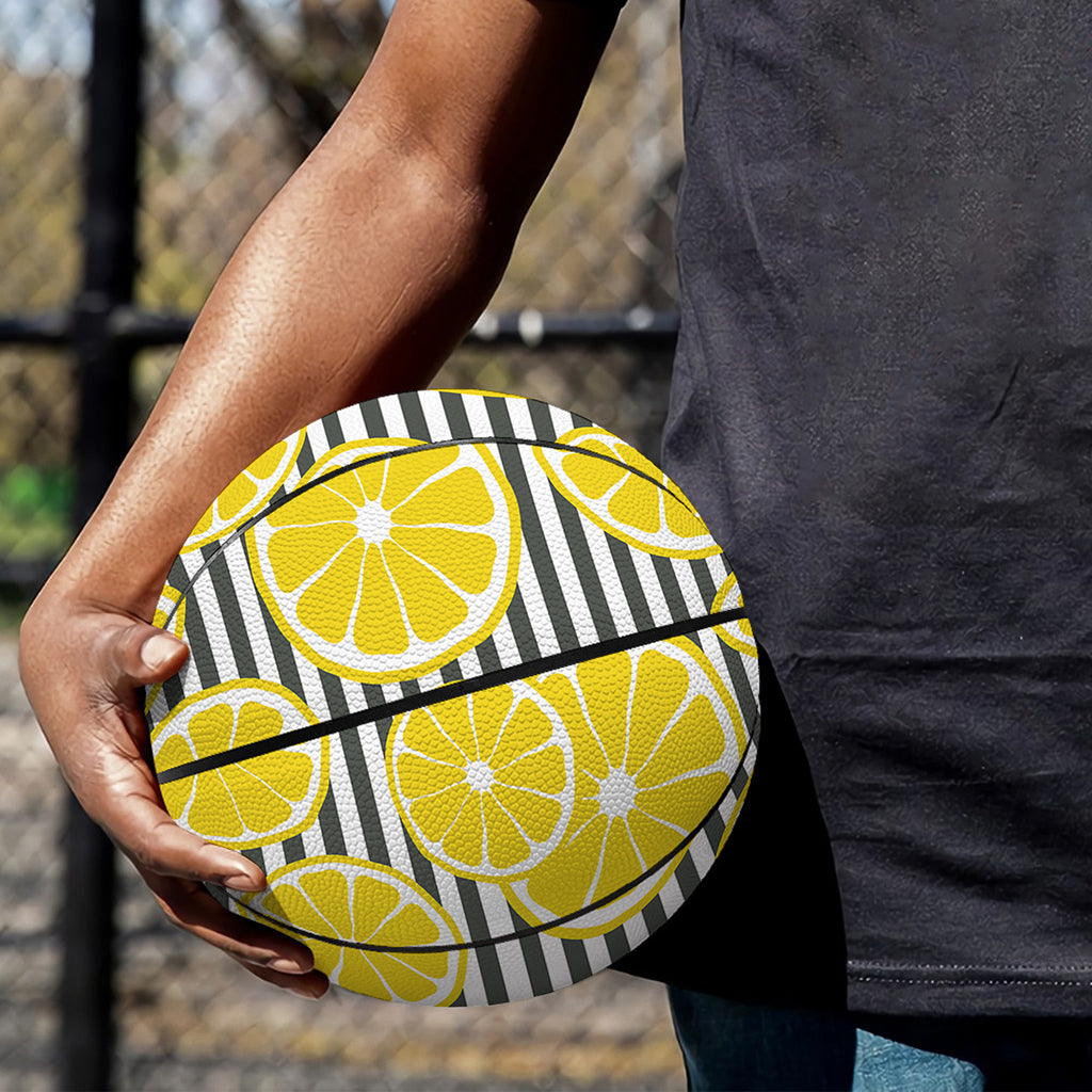 Lemon Striped Pattern Print Basketball
