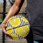 Lemon Striped Pattern Print Basketball