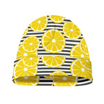 Lemon Striped Pattern Print Beanie