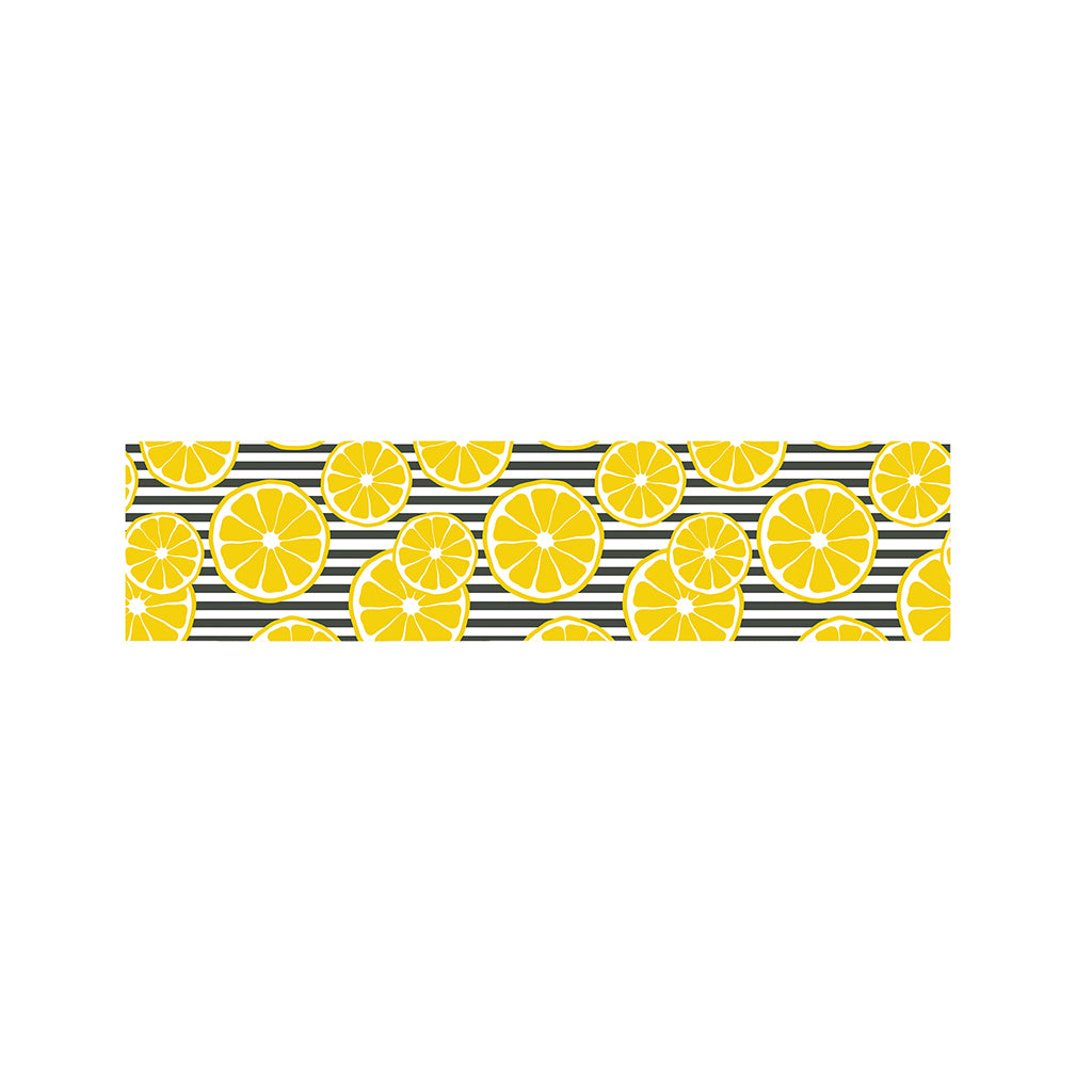 Lemon Striped Pattern Print Bed Runner